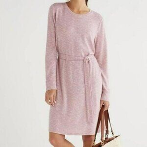 TIME AND TRU Pink Knit Sweater Dress Mini Length Size XL NWT Feminine Coquette